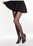 Колготи жіночі 40 ден чорні у сердечка Alina Glaire, розмір 3, фото 2
