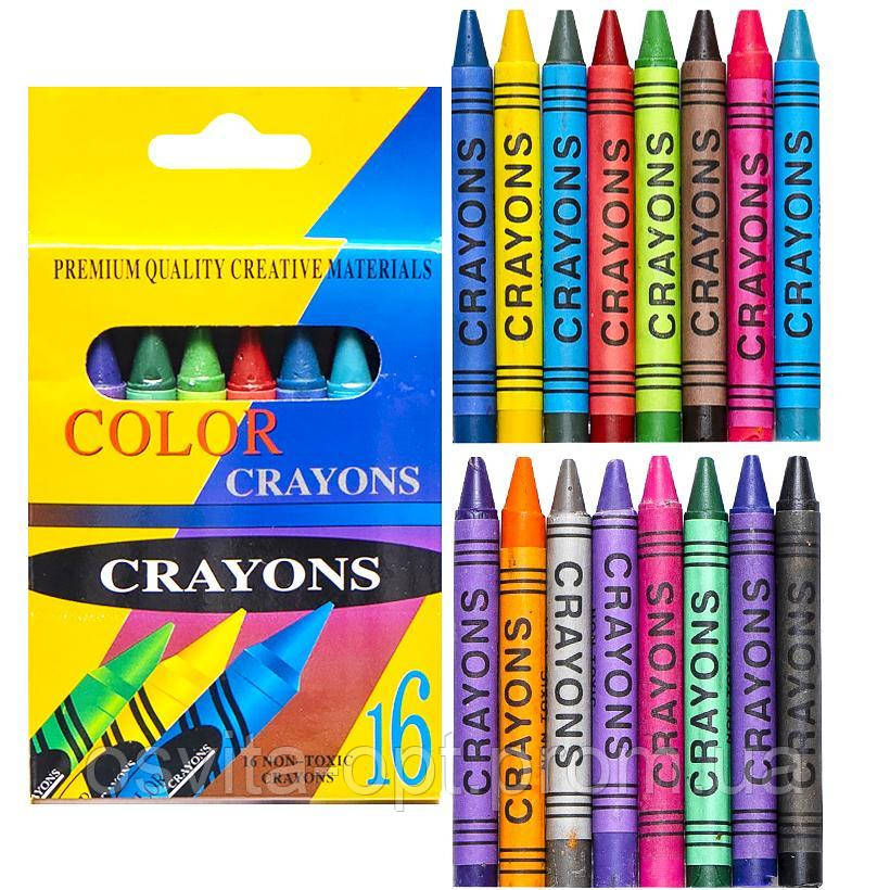 Воскові олівці 16 кольорів CRAYONS 2016A