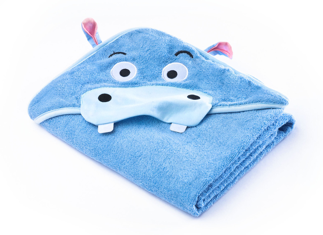 Дитячий махровий рушник з куточком Sensillo Water Friends Blue (24181), фото 1