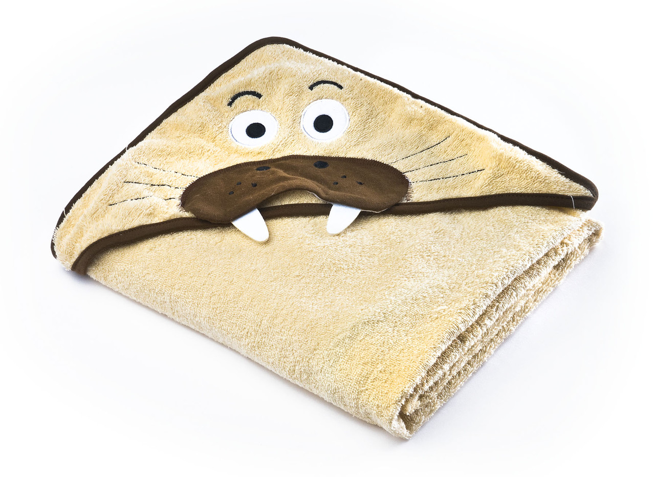 Дитячий махровий рушник з куточком Sensillo Water Friends Beige (24198)