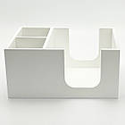 Органайзер для цукру, паличок і серветок на 3 відділення 22х15х10см, білий барний органайзер, фото 2