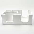 Органайзер білий для серветок, цукру і паличок, органайзер барний на 4 комірки, 29х15х10, фото 2