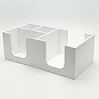 Органайзер білий для серветок, цукру і паличок, органайзер барний на 4 комірки, 29х15х10, фото 3