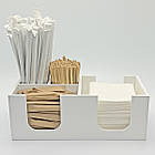 Органайзер білий для серветок, цукру і паличок, органайзер барний на 4 комірки, 29х15х10, фото 5