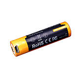 Акумулятор 18650 Fenix (2600 mAh) micro usb зарядка, фото 4