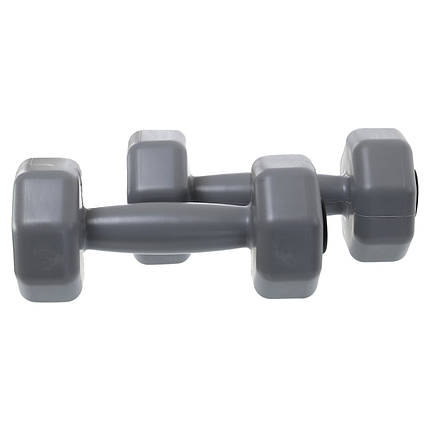 Гантелі по 1,5 кг для фітнесу композитні 2 шт, 1 пара загальна вага 3кг, сірий, Україна., фото 2