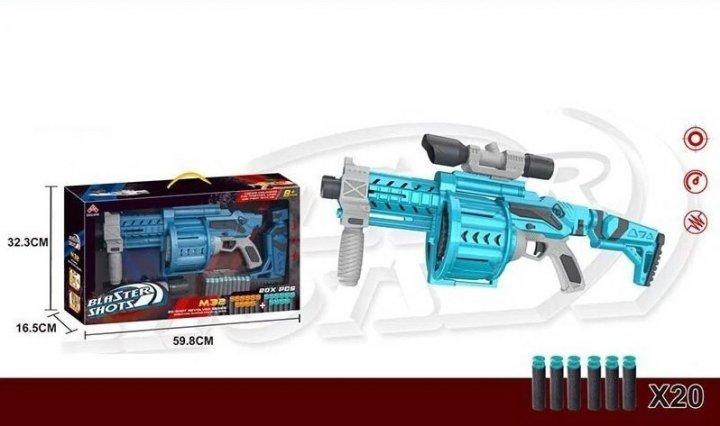 Автомат-бластер SB 582 B на м'яких кулях із присосками 20 шт. у комплекті, фото 1