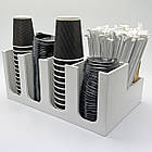 Органайзер на 9 секцій для стаканів, серветок, цукру, барний органайзер для кав'ярні білий, фото 4