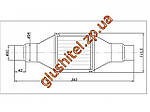 Каталізатор універсальний круглий 120.2068 В 1400 Е4 (об'єм до 1,4 л, діаметр входу 50 мм або 55 мм, довжина