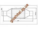 Каталізатор універсальний круглий 120.0534/50 Diesel E3 (об'єм до 2 л, діаметр входу 54 мм, довжина 355 мм,