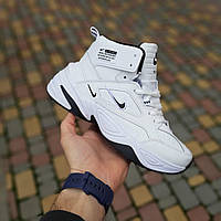 Спортивная обувь зимняя Найк М2К Текно. Кроссовки женские зимние белые высокие с мехом Nike M2K Tekno