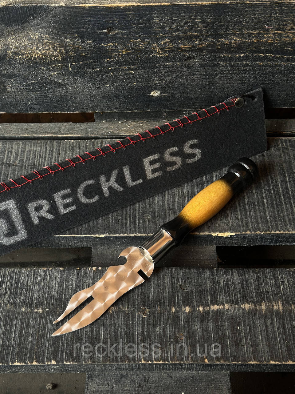 Ніж виделка для зняття м'яса Reckless Black and white преміум 28х3см