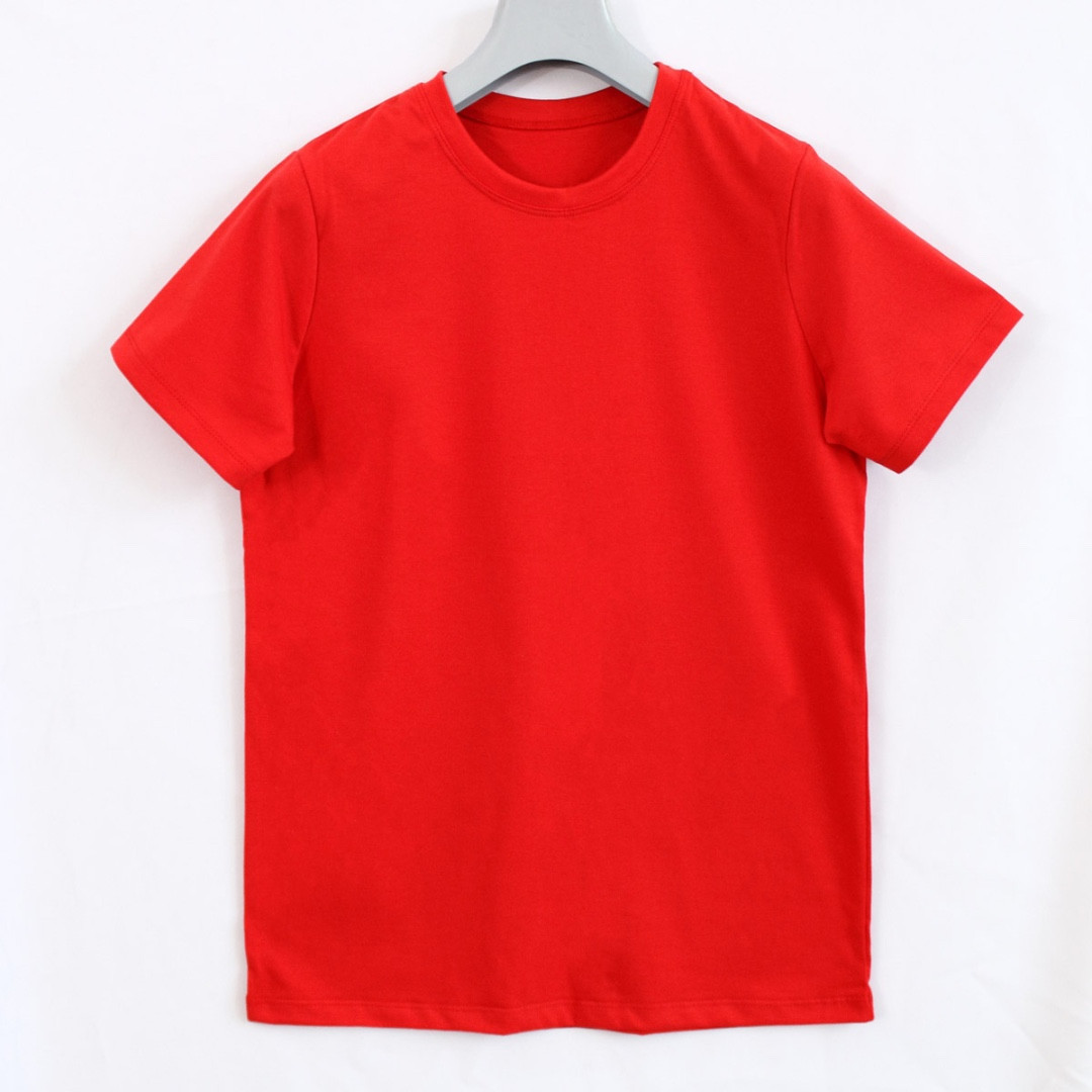 Червона дитяча футболка без принта 100% бавовна від ТМ Ladan