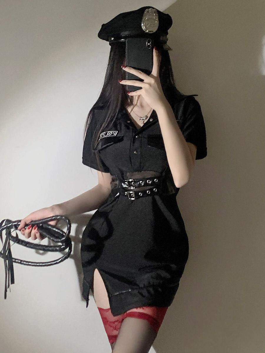 Ігровий костюм для дорослих ігор у комплекті сукня, стрінги та кашкет, фото 1