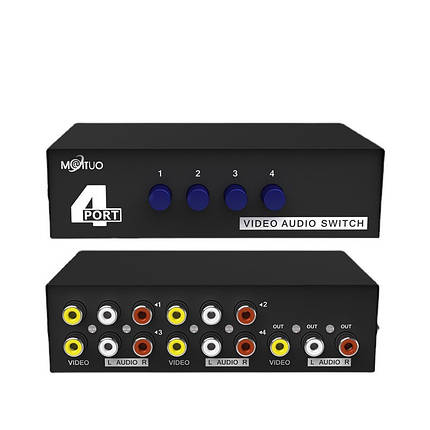 Комутатор av/dvd 4-1 відеоаудіо (mt-431) RCA Switch світч, фото 1