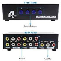 Комутатор av/dvd 4-1 відеоаудіо (mt-431) RCA Switch світч, фото 6