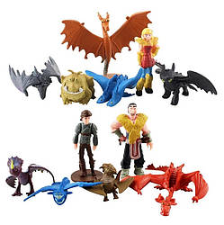 Як приручити дракона набір іграшок мультфільмові фігурки Беззубик 12 шт 4-7 см
