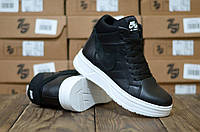 Обувь зимняя черная с мехом подростковая Найк. Женские кроссовки зимние кожаные с мехом Nike