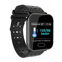 Годинник Smart Watch Phone A6 чорні вміють вимірювати пульс, артеріальний тиск, рівень кисню в крові.