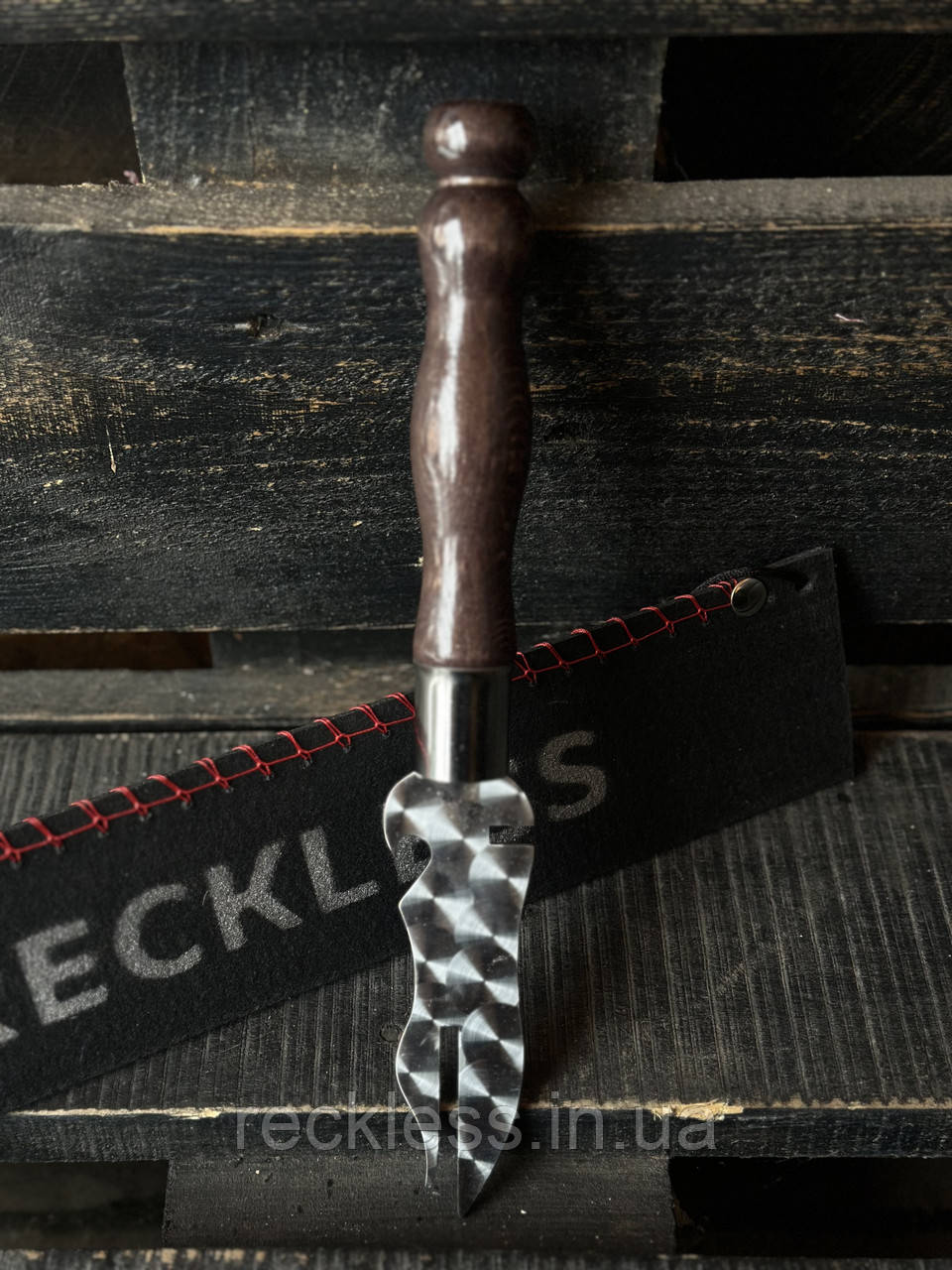 Ніж виделка для зняття м'яса Reckless WENGE преміум 28х3см