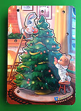 Дерев'яний пазл, Гра 2 в 1, Ялинка, маленька, (ПСФ093), UBumblebees