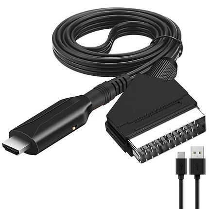Конвертер Scart в HDMI HD 1080P, Scart в HD, 1 м. Адаптер, перехідник, фото 1