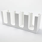 Білий органайзер для стаканів і кришок на 4 комірки, барний органайзер, 43х16х11см, фото 2