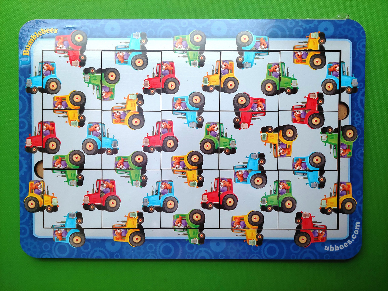 Дерев'яний Пазл, Колір рахунок та напрямки трактори, (ПСФ127), UBumblebees