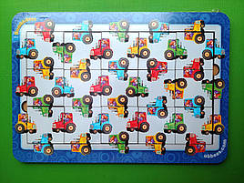 Дерев'яний Пазл, Колір рахунок та напрямки трактори, (ПСФ127), UBumblebees