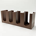 Барний органайзер коричневий, підставка для стаканів і кришок на 4 комірки, 43х16х11см, фото 2