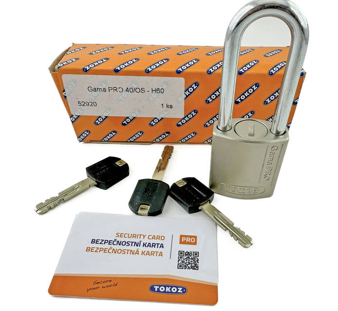 Замок навісний Tokoz Gama Pro 40 OS Long (44/49/24/8mm/ h = 60 мм