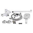 Змішувач для ванни довге злиття, змішувач на умивальник низький і кран для кухні Qtap білий із латуні, фото 7