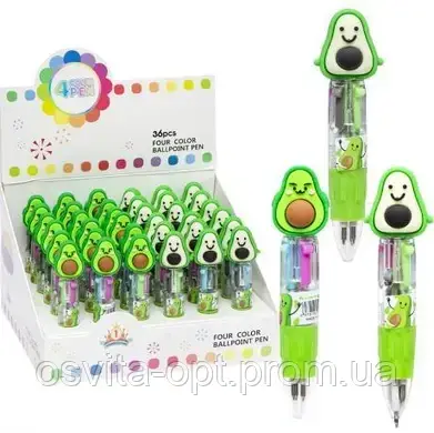 Ручка кулькова дитяча 4 кольори міні "Авокадо" 881-3, фото 1