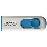 USB флеш накопитель ADATA 64GB C008 White+Blue USB 2.0 (AC008-64G-RWE) ТЦ Арена ТЦ Арена