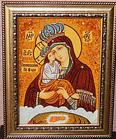 Православні ікони з бурштину. Ікона з бурштину Почаївська Пресвята Богородиця
