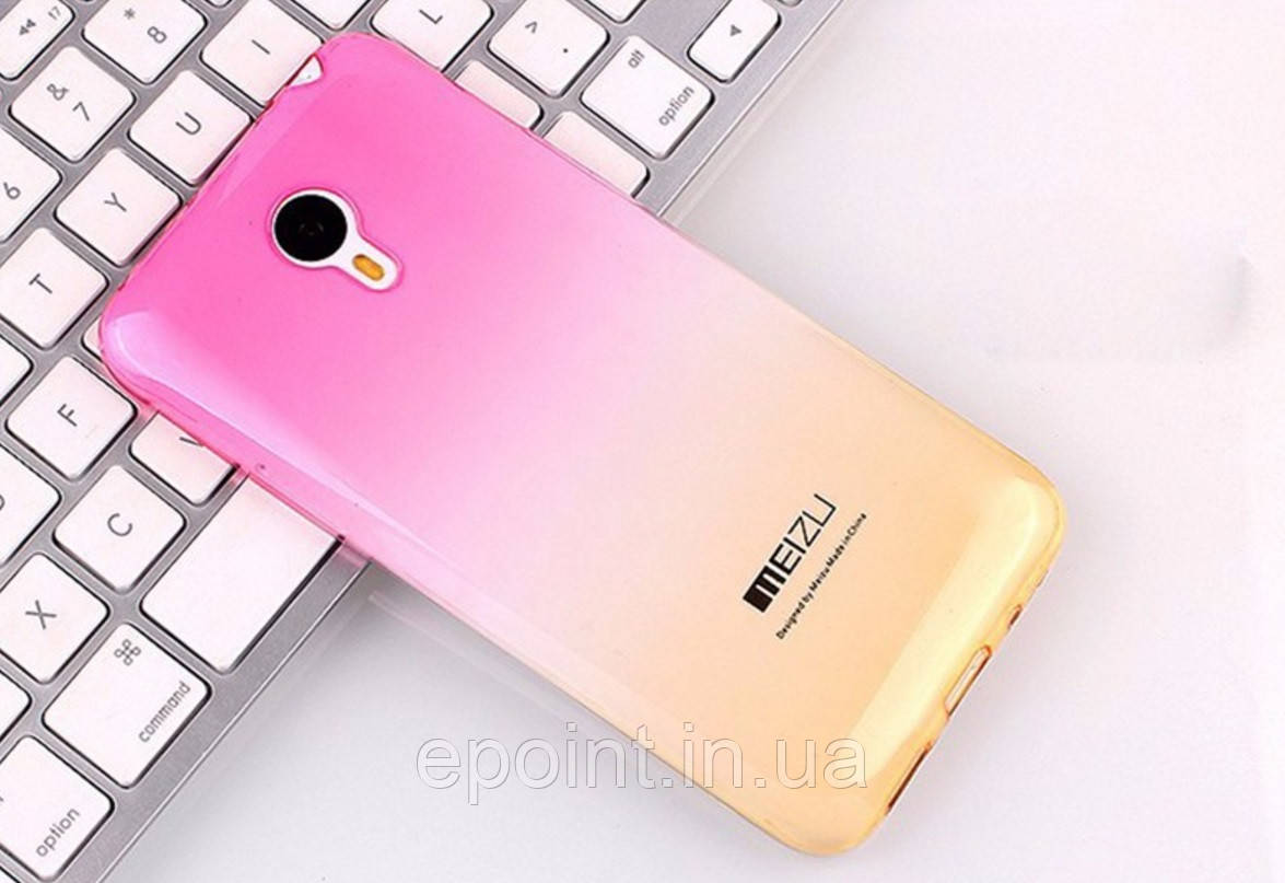 Захисний бампер, накладка для Meizu M3s, колір рожевий/жовтий