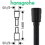 Душовий шланг hansgrohe Designflex 160 см чорний матовий Matt Black 28260670, фото 3