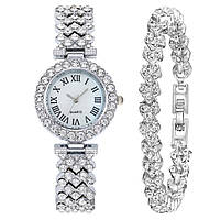 Женские серебряные часы для женщин с камнями CL Queen Silver Toywo Жіночий срібний годинник для жінки з