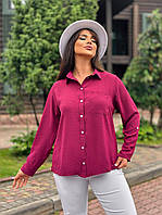 Блузка-рубашка женская американский креп однотонная 54. 56. 58. 60 "ASTRA" недорого от прямого поставщика