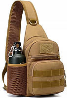 Тактическая, армейская мужская сумка-слинг Survival койот Toywo Тактична, армійська чоловіча сумка-слінг