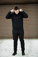 Костюм спортивний  колір чорний ( тринитка) Худі+штани, з капішоном