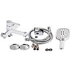 Змішувач для ванни короткий вилив, кран на умивальник низький і кран для кухні Qtap із латуні білий., фото 4