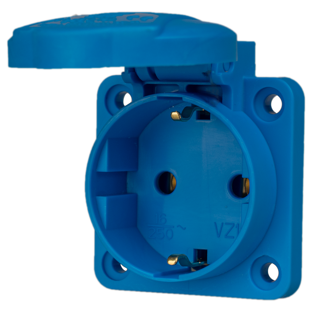 Розетка вбудована SEZ VZ (IP54), 16A, 230В, 2 полюси (schuco), фото 1