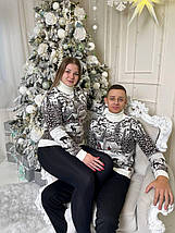 Новорічний светр "Будиночок та олені" з горлом, фото 5