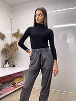 Штани велюрові т.сірого кольору батальних розмірів