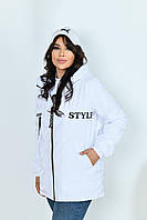 Куртка женская демисезонная STYLE с капюшоном 48-50;52-54;56-58 (белый) "ALISA" недорого