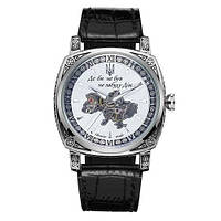 Годинник механічний з автопідзаводом Patriot 021-3D Скелетон Не забуду дім Silver-White