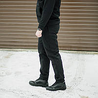 Спортивні штани чорного кольору на флісі, тринитка