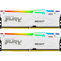 Модуль пам'яті для комп'ютера DDR 64GB (2x32GB) 5200 MHz FURY Beast White RGB Kingston Fury (ex.HyperX) (KF552C40BWAK2-64)