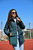 Куртка демисезонная с капюшоном на синтепоне 48-50;52-54;56-58 (мор.волна) "ALISA" недорого